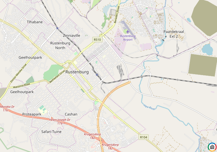 Map location of Rustenburg